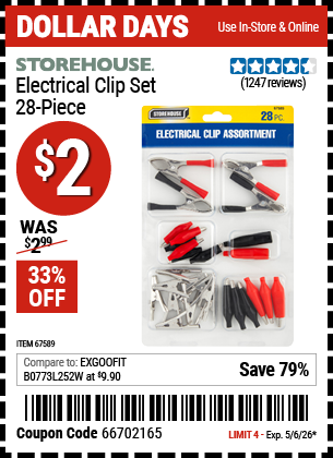 www.hfqpdb.com - STOREHOUSE ELECTRICAL CLIP SET, 28-PIECE Lot No. 67589