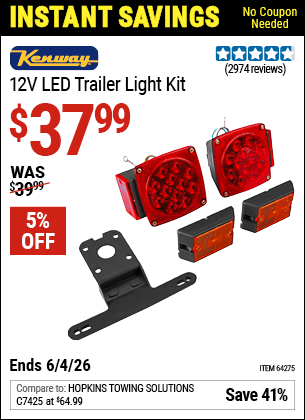 www.hfqpdb.com - KENWAY 12V LED TRAILER LIGHT KIT Lot No. 64275