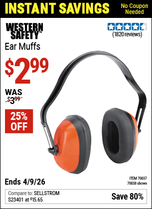 www.hfqpdb.com - WESTERN SAFETY EAR MUFFS Lot No. 70038/70037