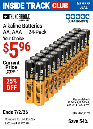 www.hfqpdb.com - THUNDERBOLT MAGNUM ALKALINE BATTERIES Lot No. 61271/92404/61270/61272/61279/92408