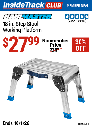 www.hfqpdb.com - HAUL-MASTER 18 IN. STEP STOOL WORKING PLATFORM Lot No. 66911
