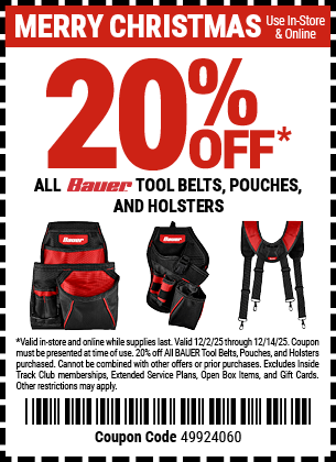 Harbor Freight 20 percent off coupon