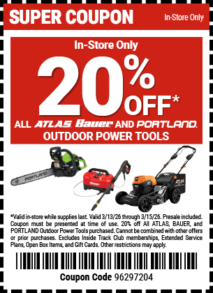 Harbor Freight 20 percent off coupon