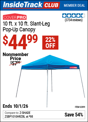 www.hfqpdb.com - COVERPRO 10 FT. X 10 FT. SLANT-LEG POP-UP CANOPY Lot No. 62899