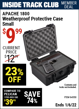 Apache 1800 Weatherproof Protective Case, Small, Black
