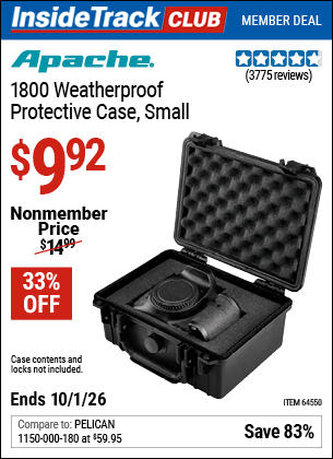 www.hfqpdb.com - APACHE 1800 WEATHERPROOF PROTECTIVE CASE, SMALL, BLACK Lot No. 64550