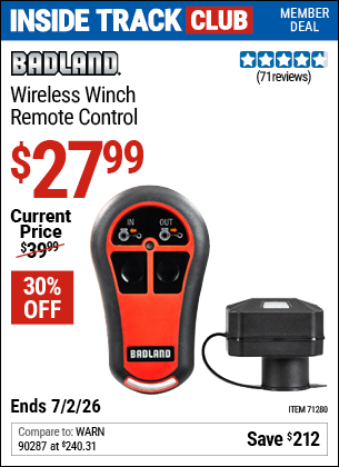 www.hfqpdb.com - BADLAND WIRELESS WINCH REMOTE CONTROL Lot No. 69229