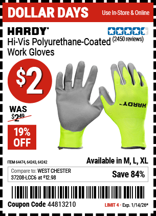 www.hfqpdb.com - HARDY HI-VIS POLYURETHANE-COATED WORK GLOVES Lot No. 64242/64243/64474
