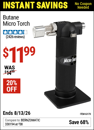 www.hfqpdb.com - BUTANE MICRO TORCH Lot No. 63170