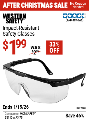 www.hfqpdb.com - WESTERN SAFETY IMPACT-RESISTANT SAFETY GLASSES Lot No. 94357