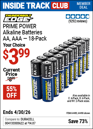 www.hfqpdb.com - THUNDERBOLT EDGE PRIME POWER ALKALINE BATTERIES Lot No. 64490/64490/64491/64492/64493