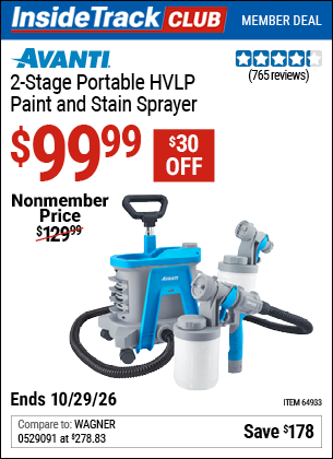 www.hfqpdb.com - AVANTI 2-STAGE PORTABLE HVLP PAINT AND STAIN SPRAYER Lot No. 64933