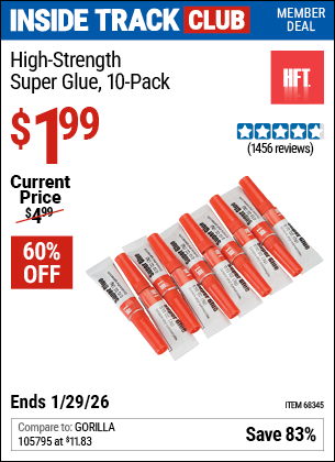 www.hfqpdb.com - HFT HIGH-STRENGTH SUPER GLUE, 10-PACK Lot No. 68345
