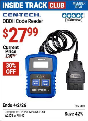 www.hfqpdb.com - CEN-TECH OBDII CODE READER Lot No. 64981