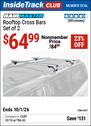 www.hfqpdb.com - HAUL-MASTER ROOFTOP CROSS BARS, SET OF 2 Lot No. 64877
