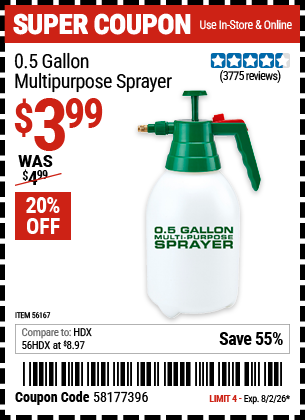 www.hfqpdb.com - 0.5 GALLON MULTIPURPOSE SPRAYER Lot No. 56167