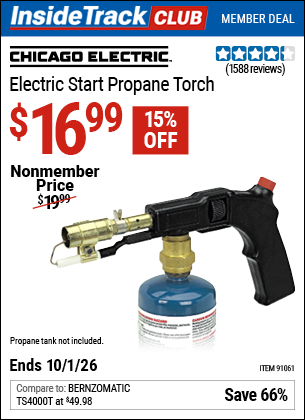 www.hfqpdb.com - CHICAGO ELECTRIC ELECTRIC START PROPANE TORCH Lot No. 91061