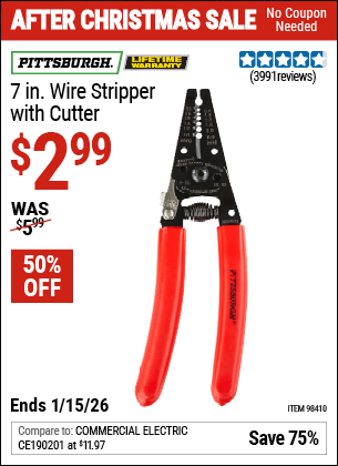 www.hfqpdb.com - PITTSBURGH 7 IN. WIRE STRIPPER WITH CUTTER Lot No. 98410