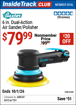 www.hfqpdb.com - BAXTER 6 IN. DUAL-ACTION AIR SANDER Lot No. 56580