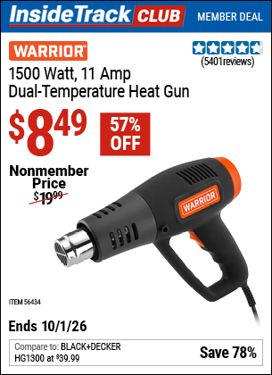 www.hfqpdb.com - WARRIOR 1500 WATT, 11 AMP DUAL-TEMPERATURE HEAT GUN Lot No. 56434/56433