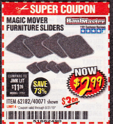 HAUL-MASTER Magic Moving Sliders for $2.99 – Harbor Freight Coupons