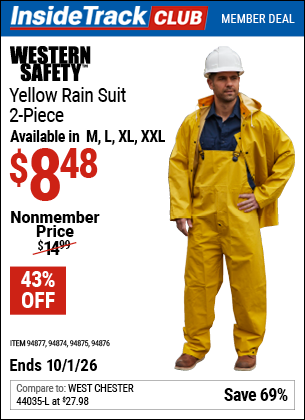 www.hfqpdb.com - WESTERN SAFETY YELLOW RAIN SUIT, 2-PIECE Lot No. 94874/94875/94876/94877