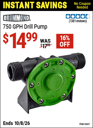 www.hfqpdb.com - DRUMMOND 750 GPH DRILL PUMP Lot No. 56847
