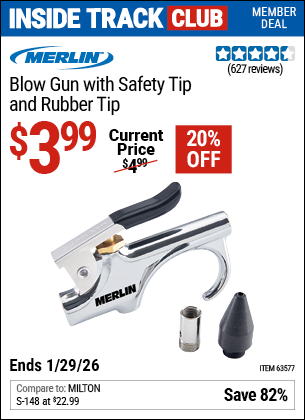 www.hfqpdb.com - MERLIN BLOW GUN WITH SAFETY TIP AND RUBBER TIP Lot No. 63577
