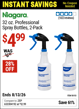 www.hfqpdb.com - NIAGARA 32 OZ. PROFESSIONAL SPRAY BOTTLES, 2-PACK Lot No. 58153