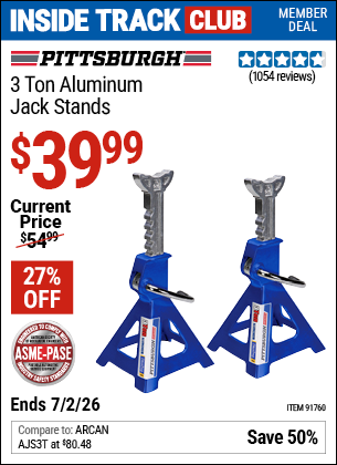 www.hfqpdb.com - PITTSBURGH 3 TON ALUMINUM JACK STANDS Lot No. 91760/56357