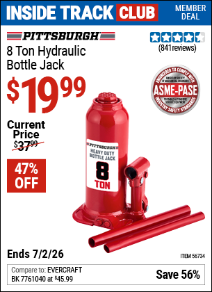 www.hfqpdb.com - PITTSBURGH 8 TON HYDRAULIC BOTTLE JACK Lot No. 56734