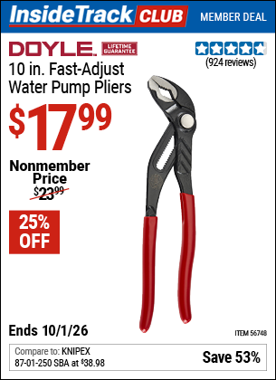 www.hfqpdb.com - DOYLE 10 IN. FAST-ADJUST WATER PUMP PLIERS Lot No. 56748