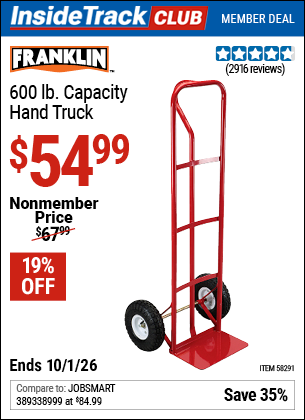 www.hfqpdb.com - FRANKLIN 600 LB. CAPACITY HAND TRUCK Lot No. 58291