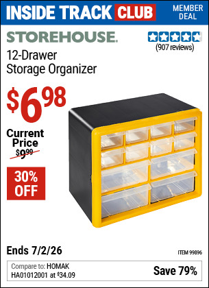 www.hfqpdb.com - STOREHOUSE 12-DRAWER STORAGE ORGANIZER Lot No. 99896