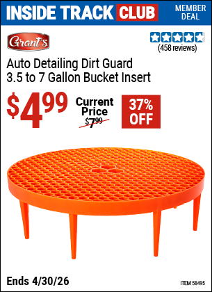 www.hfqpdb.com - GRANT'S AUTO DETAILING DIRT GUARD 3.5 TO 7 GALLON BUCKET INSERT Lot No. 58495