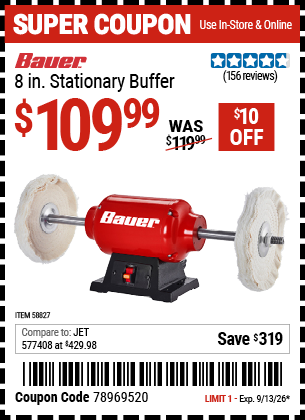 www.hfqpdb.com - BAUER 8 IN. STATIONARY BUFFER Lot No. 58827