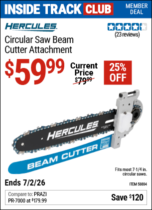 www.hfqpdb.com - HERCULES CIRCULAR SAW BEAM CUTTER ATTACHMENT Lot No. 58804