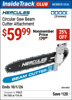 www.hfqpdb.com - HERCULES CIRCULAR SAW BEAM CUTTER ATTACHMENT Lot No. 58804