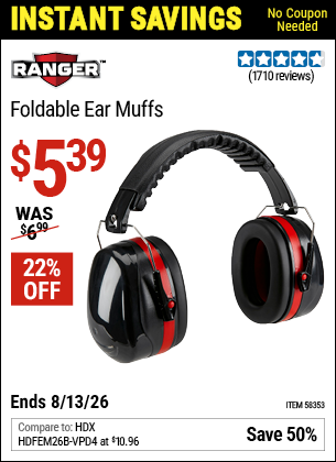 www.hfqpdb.com - RANGER FOLDABLE EAR MUFFS Lot No. 58353