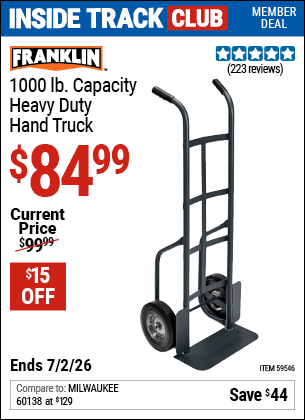 www.hfqpdb.com - FRANKLIN 1000 LB. CAPACITY HEAVY DUTY HAND TRUCK Lot No. 59546