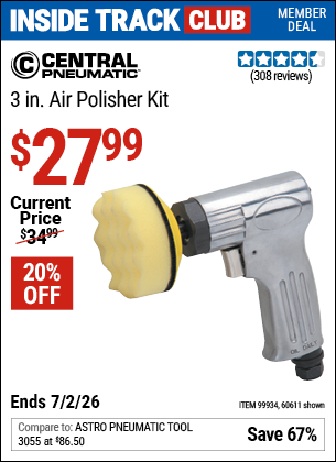 www.hfqpdb.com - CENTRAL PNEUMATIC 3 IN. AIR POLISHER KIT Lot No. 60611/99934