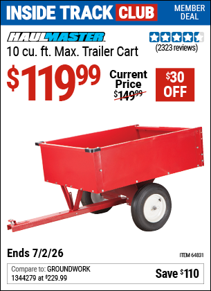 www.hfqpdb.com - HAUL-MASTER 10 CU. FT. MAX. TRAILER CART Lot No. 64831