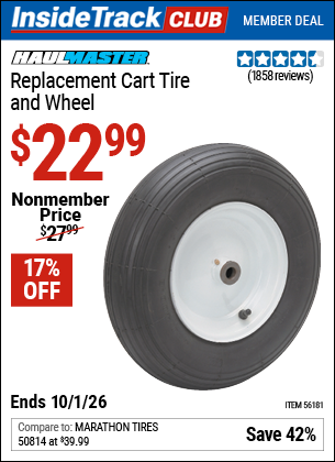www.hfqpdb.com - HAUL-MASTER REPLACEMENT CART TIRE AND WHEEL Lot No. 56181