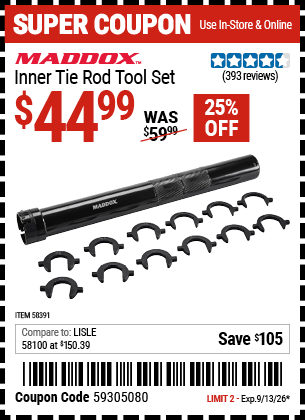 www.hfqpdb.com - MADDOX INNER TIE ROD TOOL SET Lot No. 58391