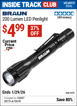 www.hfqpdb.com - BRAUN 200 LUMEN LED PENLIGHT Lot No. 70755