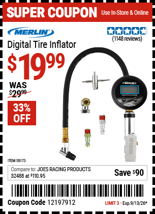 www.hfqpdb.com - MERLIN DIGITAL TIRE INFLATOR Lot No. 58173