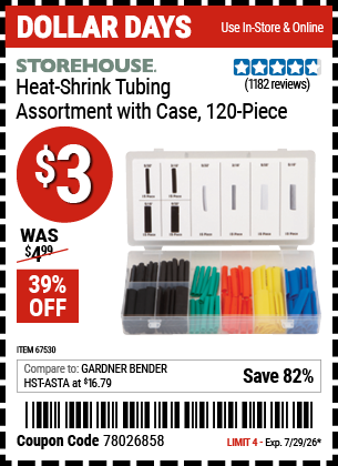 www.hfqpdb.com - STOREHOUSE HEAT-SHRINK TUBING ASSORTMENT WITH CASE, 120-PIECE Lot No. 67530