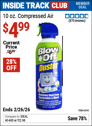 www.hfqpdb.com - BLOW OFF DUSTER 10 OZ. COMPRESSED AIR Lot No. 65945