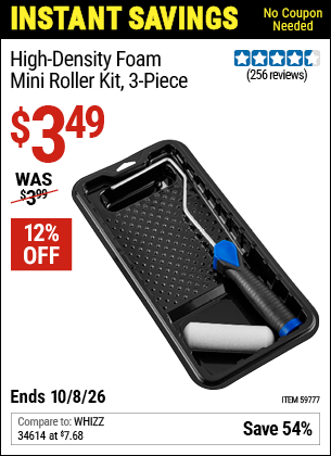 www.hfqpdb.com - HIGH-DENSITY FOAM MINI ROLLER KIT, 3-PIECE Lot No. 59777