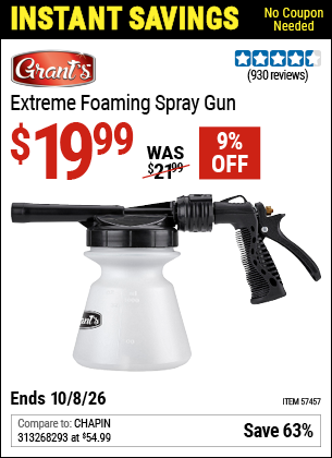www.hfqpdb.com - GRANT'S EXTREME FOAMING SPRAY GUN Lot No. 57457